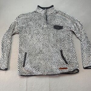 Simply Southern Womens Pullover Fuzzy Sherpa Fleece Gray‎ Black XL